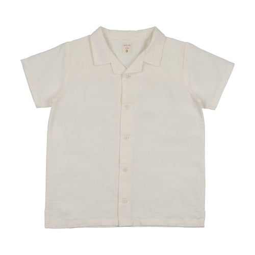 Lil Legs Linen Grandpa Shirt - Cream