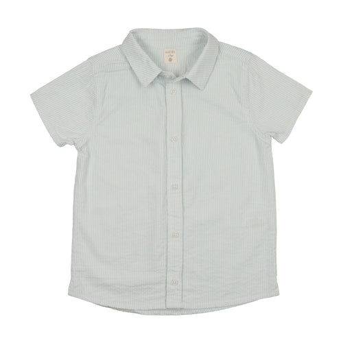 Lil Legs Mountain Meadows Shirt - Clear Blue Tiny Stripe