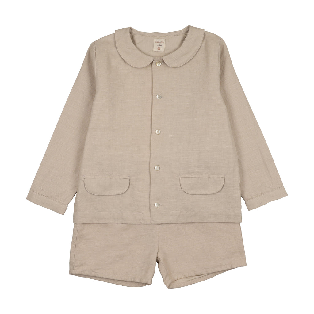 Lil Legs Linen Suit - Wheat