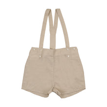 Load image into Gallery viewer, Lil Legs Linen Suspender Shorts - Wheat