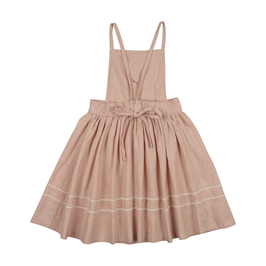 Lil Legs Embroidered Linen Jumper - Bud Pink