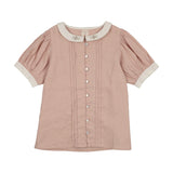 Lil Legs Pintuck Collar Blouse - Bud Pink (Short Sleeve)