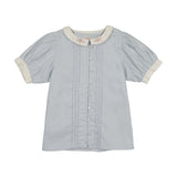 Lil Legs Pintuck Collar Blouse - Clear Blue (Short Sleeve)