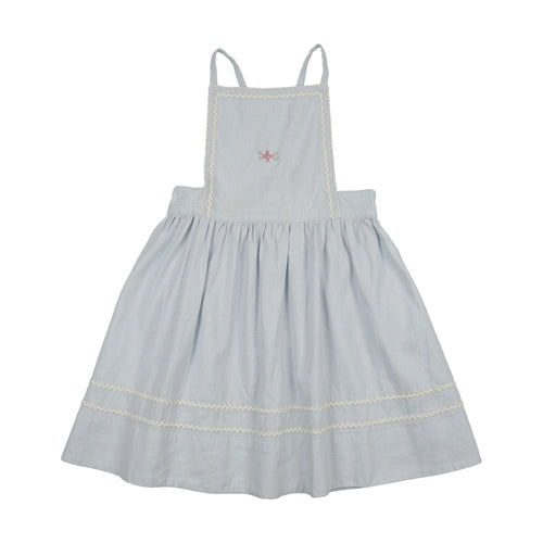 Lil Legs Embroidered Linen Jumper - Clear Blue