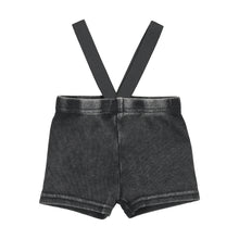 Load image into Gallery viewer, Lil legs Ribbed Suspender Shorts - Black Wash
