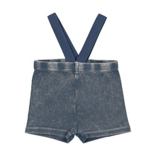 Load image into Gallery viewer, Lil legs Ribbed Suspender Shorts - Blue Wash