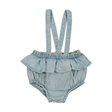 Load image into Gallery viewer, Lil Legs - Flutter Suspender Bloomer - Blue Wash