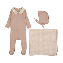 Load image into Gallery viewer, Lilette Sweetheart Collar Layette Set - Dusty Pink
