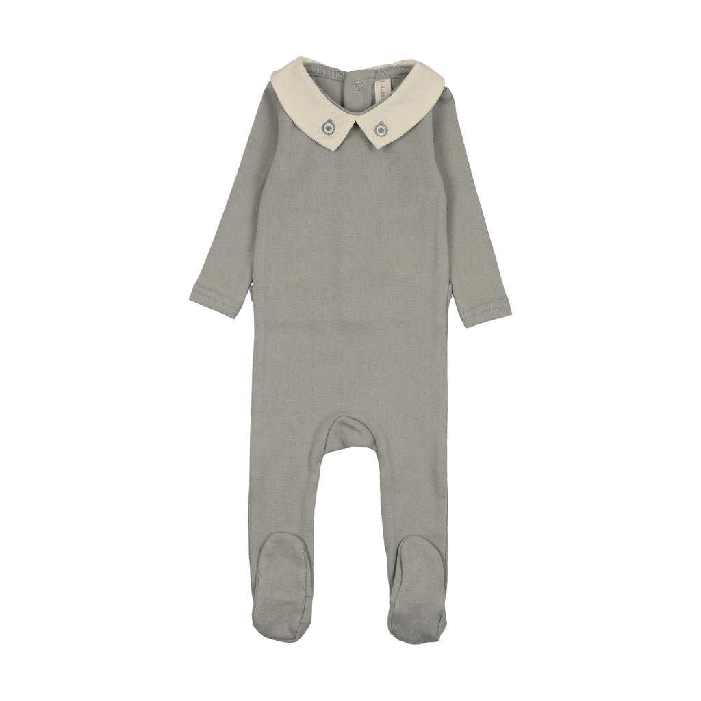Lilette Sweetheart Collar Footie - Light Blue