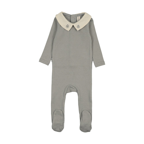 Lilette Sweetheart Collar Footie - Light Blue