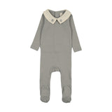Lilette Sweetheart Collar Footie - Light Blue