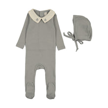 Load image into Gallery viewer, Lilette Sweetheart Collar Footie And Hat - Light Blue