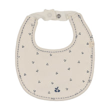 Load image into Gallery viewer, Lilette Cherry Pointelle Bib - Cream/Blue