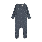 Lilette Cherry Scallop Footie - Off Navy