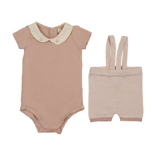 Load image into Gallery viewer, Lilette Two Tone Knit Suspender Set - Dusty Pink