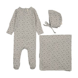 Lilette Printed Wrapover Layette Set - Pale Blue
