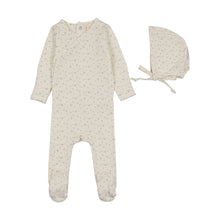 Load image into Gallery viewer, Lilette Printed Wrapover Footie And Hat Set - Cream/Blue