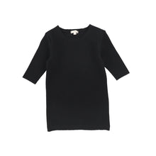 Load image into Gallery viewer, Lil Legs  Ribbed Tee Three Quarter Sleeve - Black