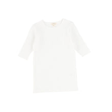 Load image into Gallery viewer, Lil Legs Ribbed Tee Three Quarter Sleeve - Pure White