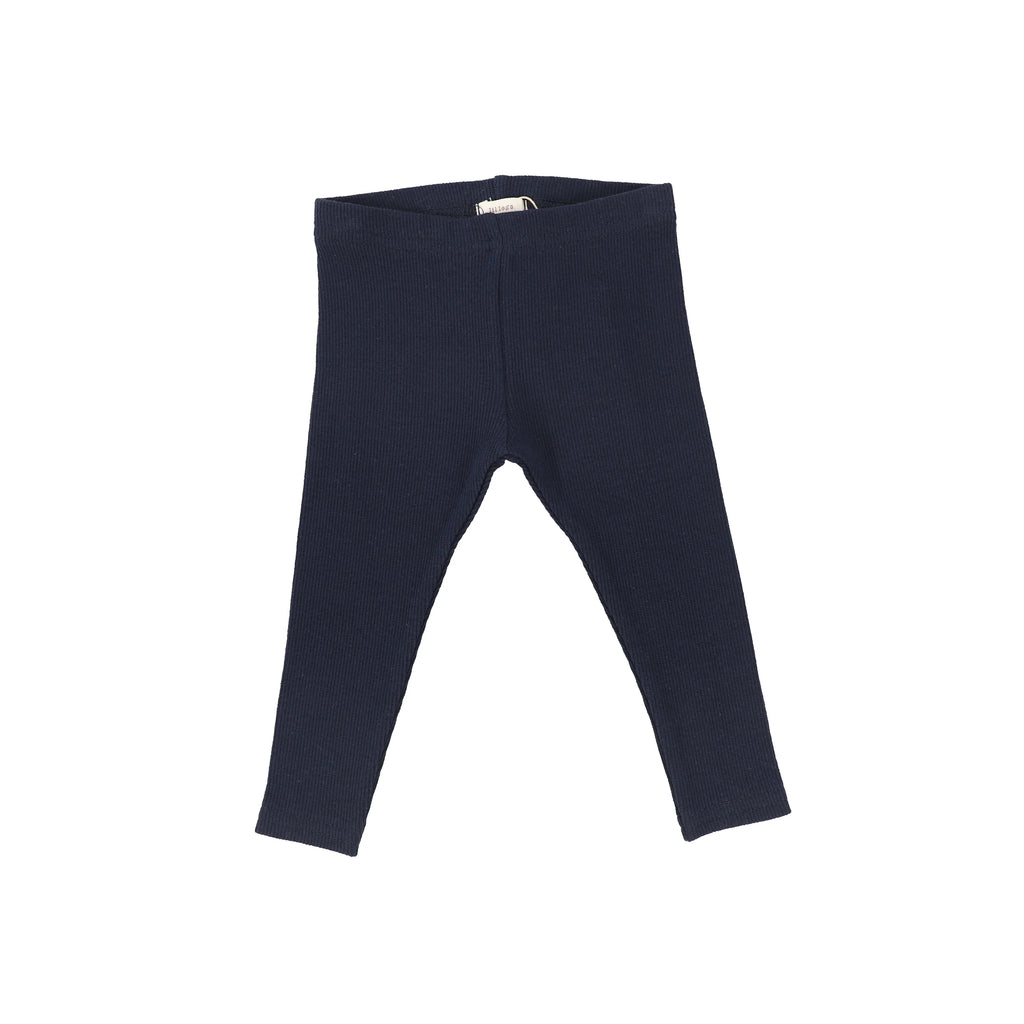 Lil Legs Ribbed Long Leggings - Navy