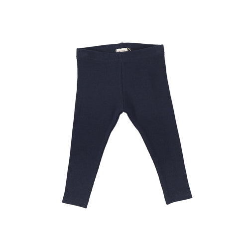 Lil Legs Ribbed Long Leggings - Navy