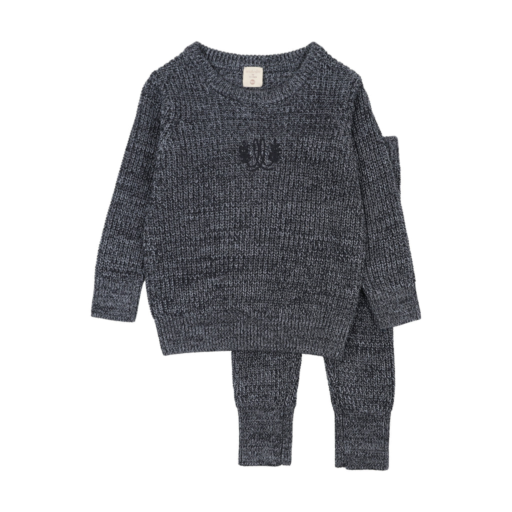 Lil Legs Boys Marled Toddler Set - Navy