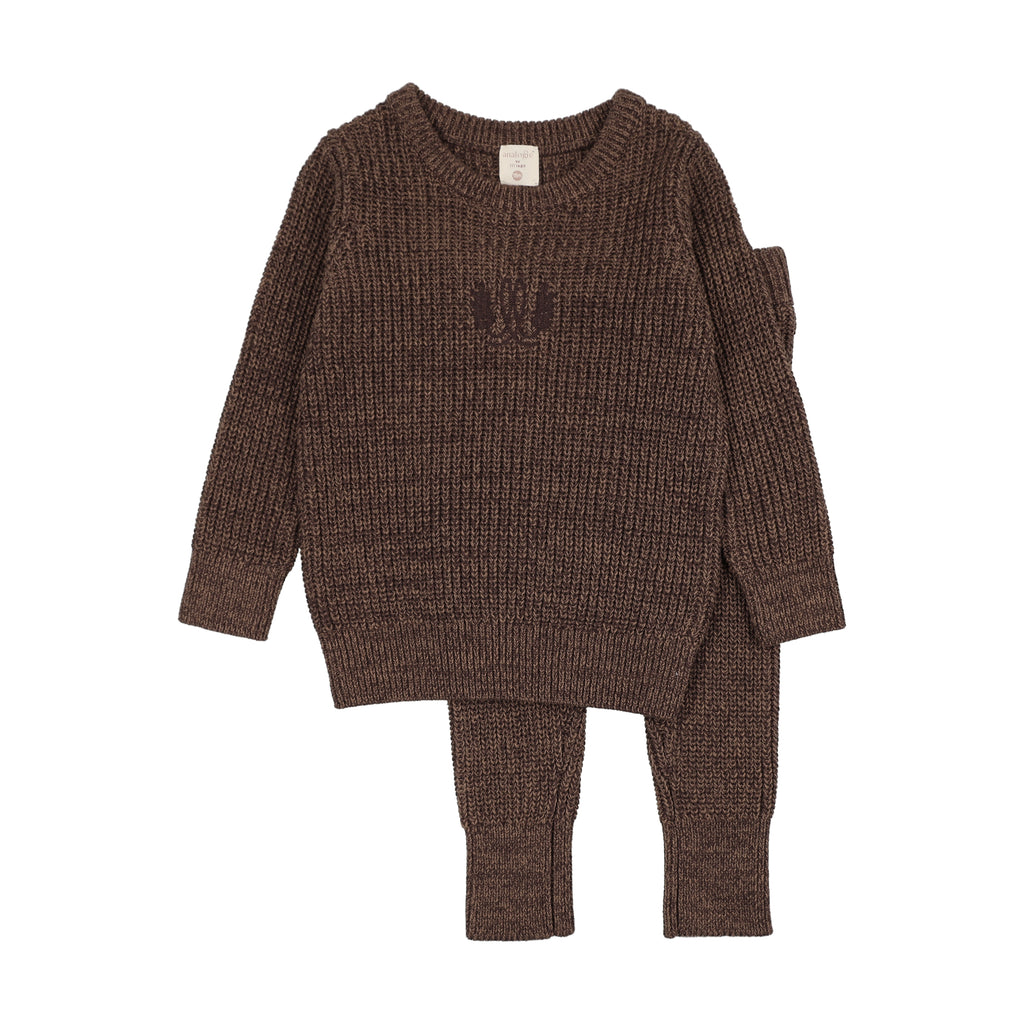 Lil Legs Boys Marled Toddler Set - Chocolate Brown