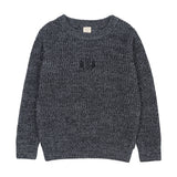 Lil Legs Marled Boys Crew Neck Sweater - Navy