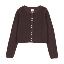 Load image into Gallery viewer, Lil Legs Fine Knit Cardigan - Chocolate Brown
