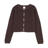 Lil Legs Fine Knit Cardigan - Chocolate Brown
