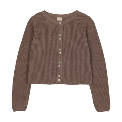 Lil Legs Fine Knit Cardigan - Misty Oat Heather