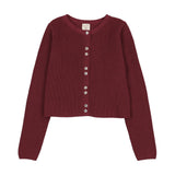 Lil Legs Fine Knit Cardigan - Deep Red