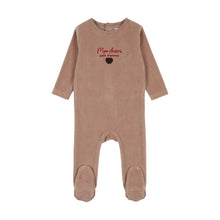 Load image into Gallery viewer, Lil Legs Velour Baby Footie - Dried Rose
