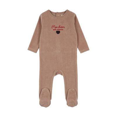 Lil Legs Velour Baby Footie - Dried Rose