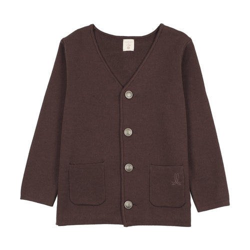 Lil Legs Boys Cardigan Blazer - Chocolate Brown