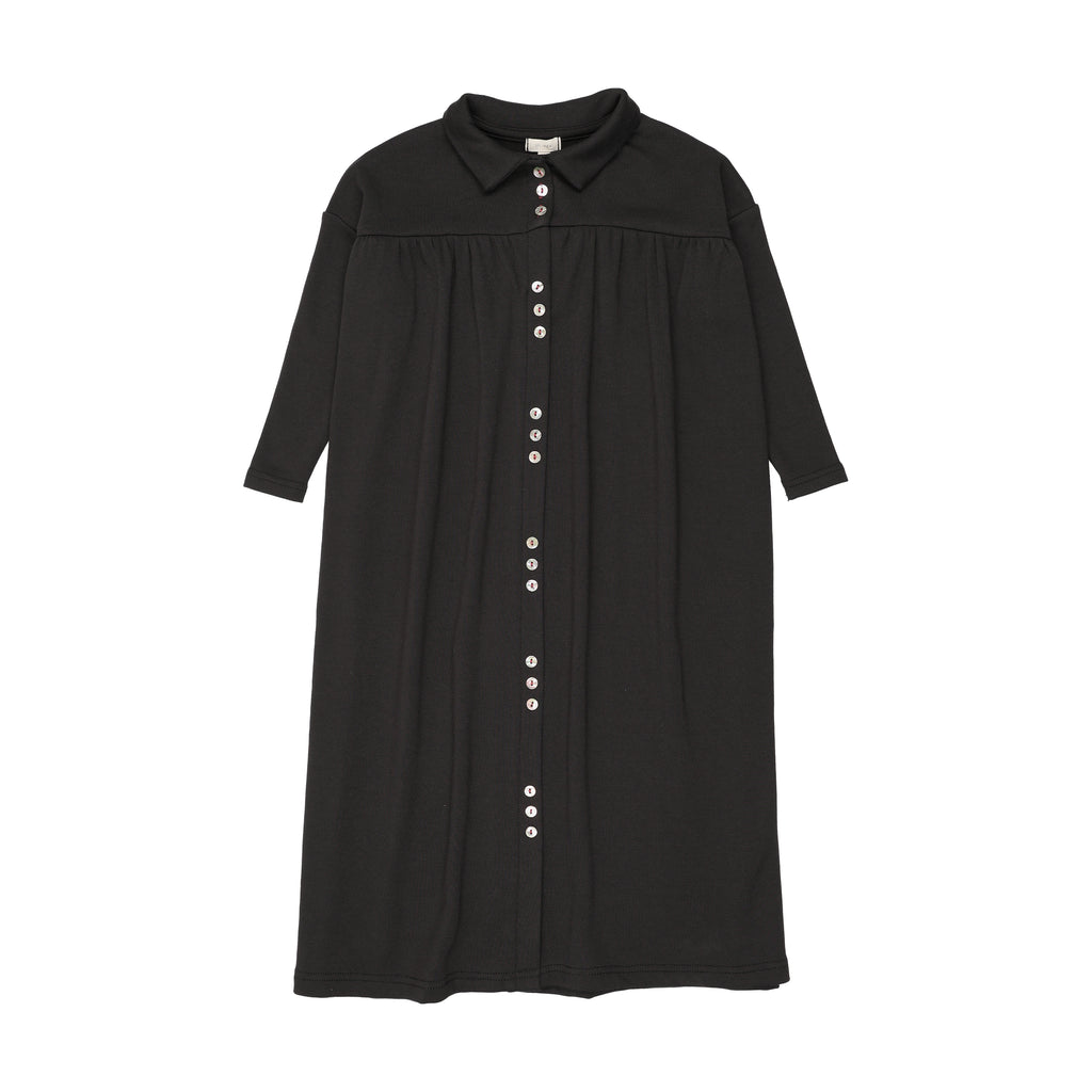 Lil Legs Button Front Maxi Dress - Black