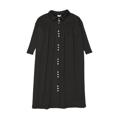 Lil Legs Button Front Maxi Dress - Black