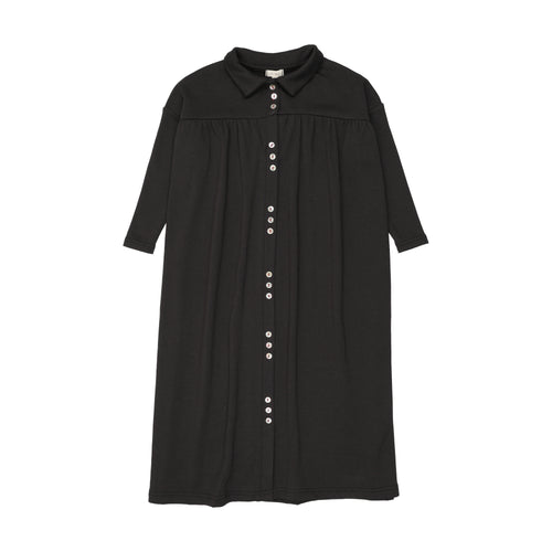 Lil Legs Button Front Maxi Dress - Black