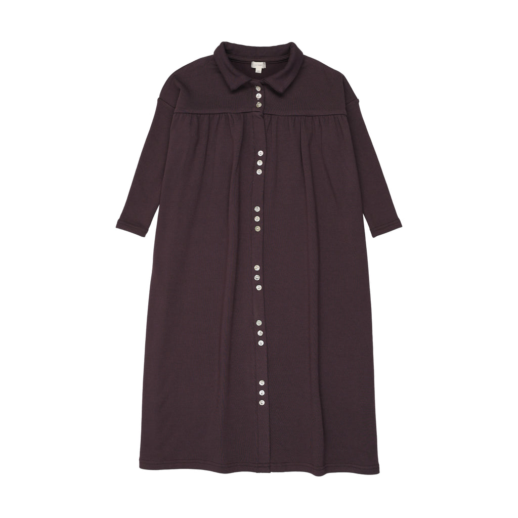 Lil Legs Button Front Maxi Dress - Eggplant