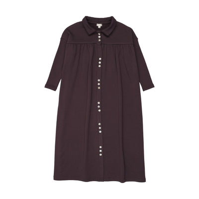 Lil Legs Button Front Maxi Dress - Eggplant