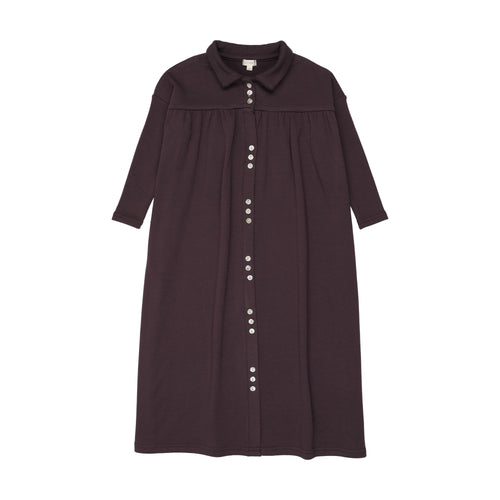 Lil Legs Button Front Maxi Dress - Eggplant