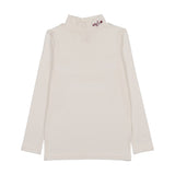 Lil Legs Embroidered Mockneck - Cream