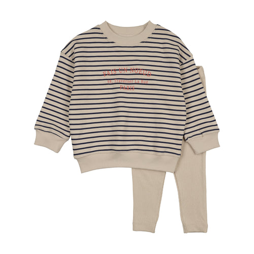 Lil Legs Bold Boys Stripe Sweatshirt Set