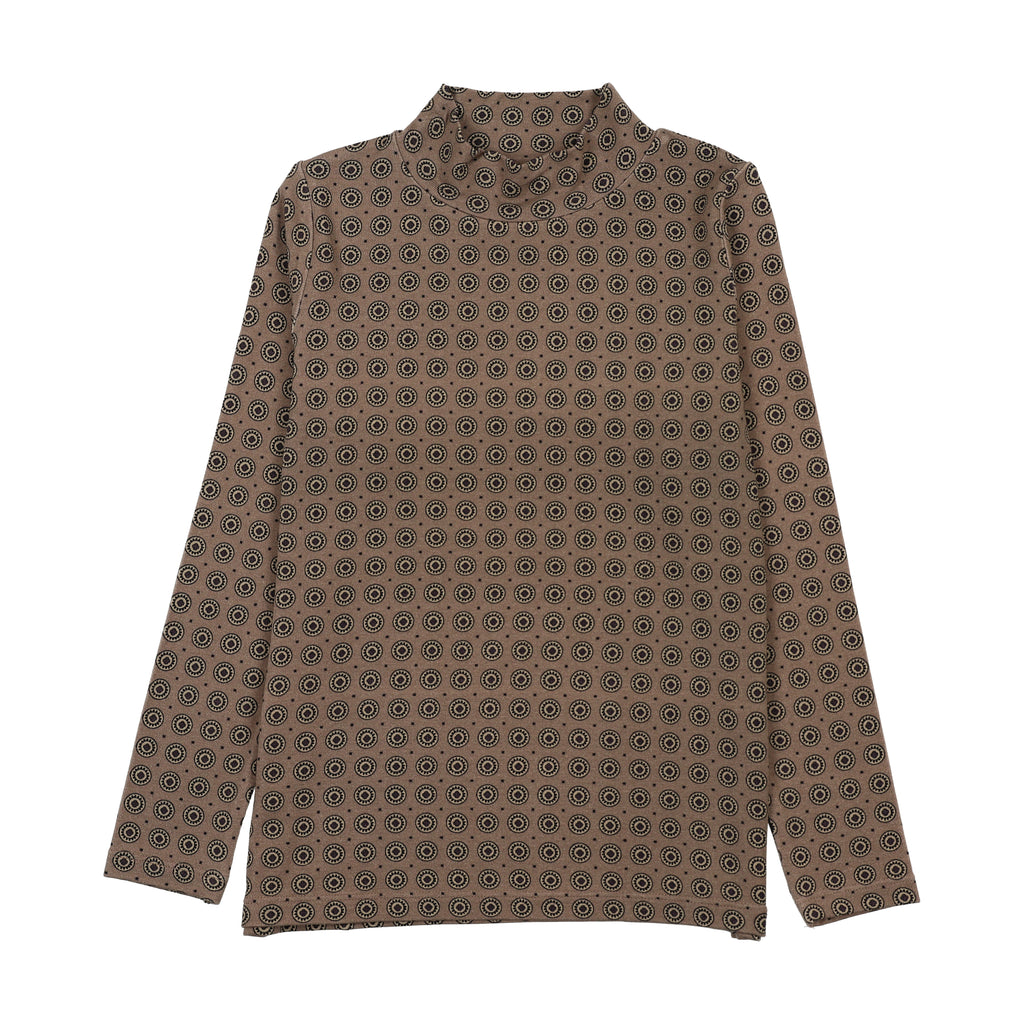 Lil Legs Home Garden Printed Mockneck - Ecru