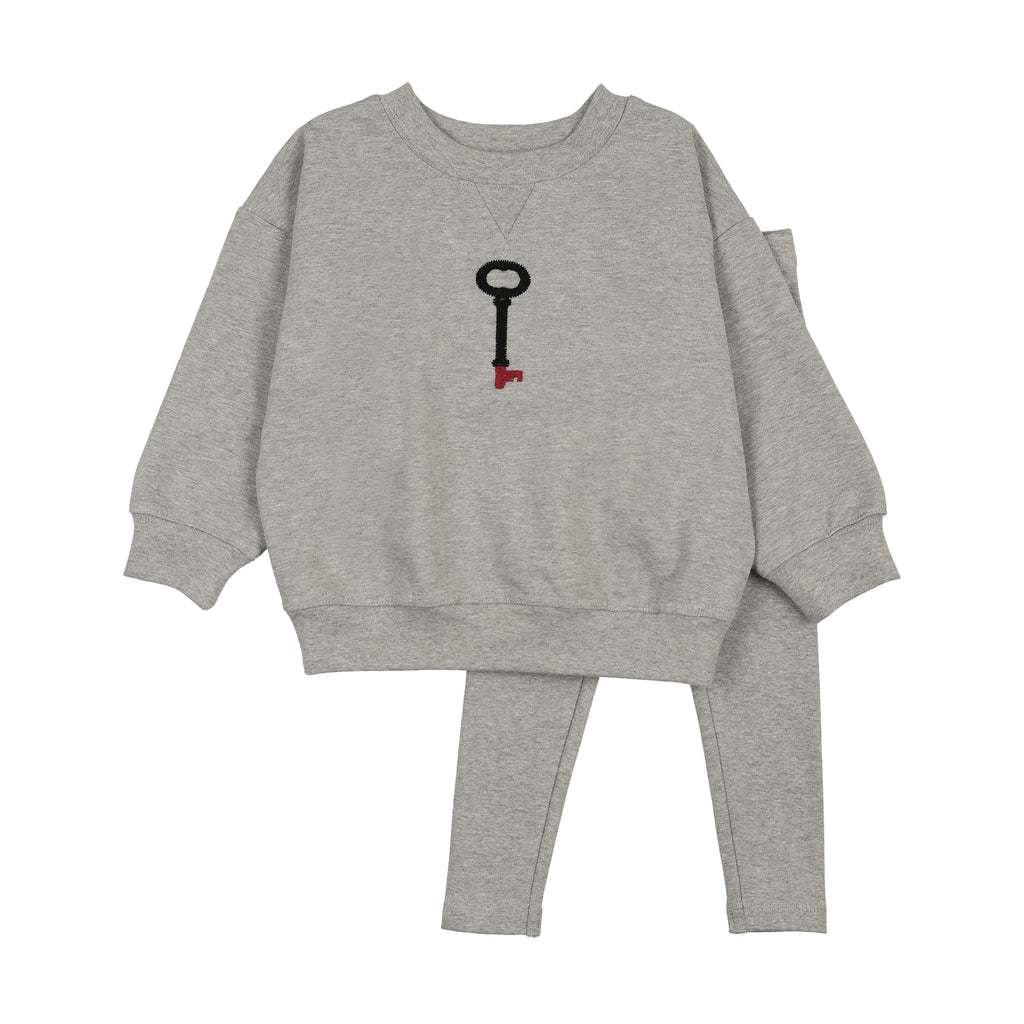 Lil Legs Limited Capsule Toddler Sweatshirt Set - Light Grey Heather