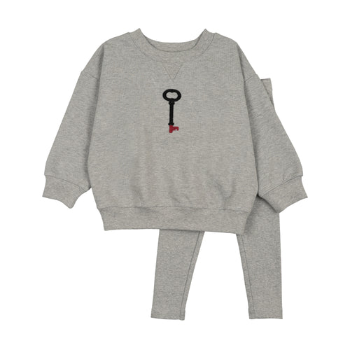 Lil Legs Limited Capsule Toddler Sweatshirt Set - Light Grey Heather
