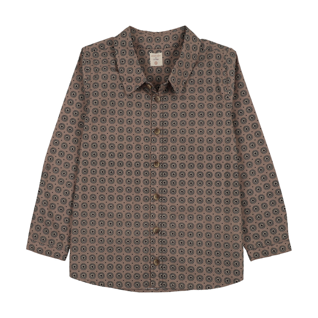 Lil Legs Home Garden Boys Shirt - Oat Print