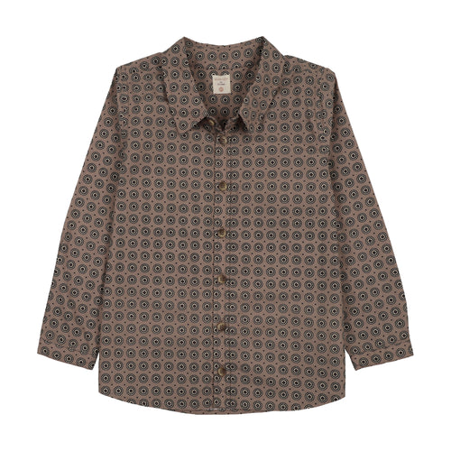 Lil Legs Home Garden Boys Shirt - Oat Print