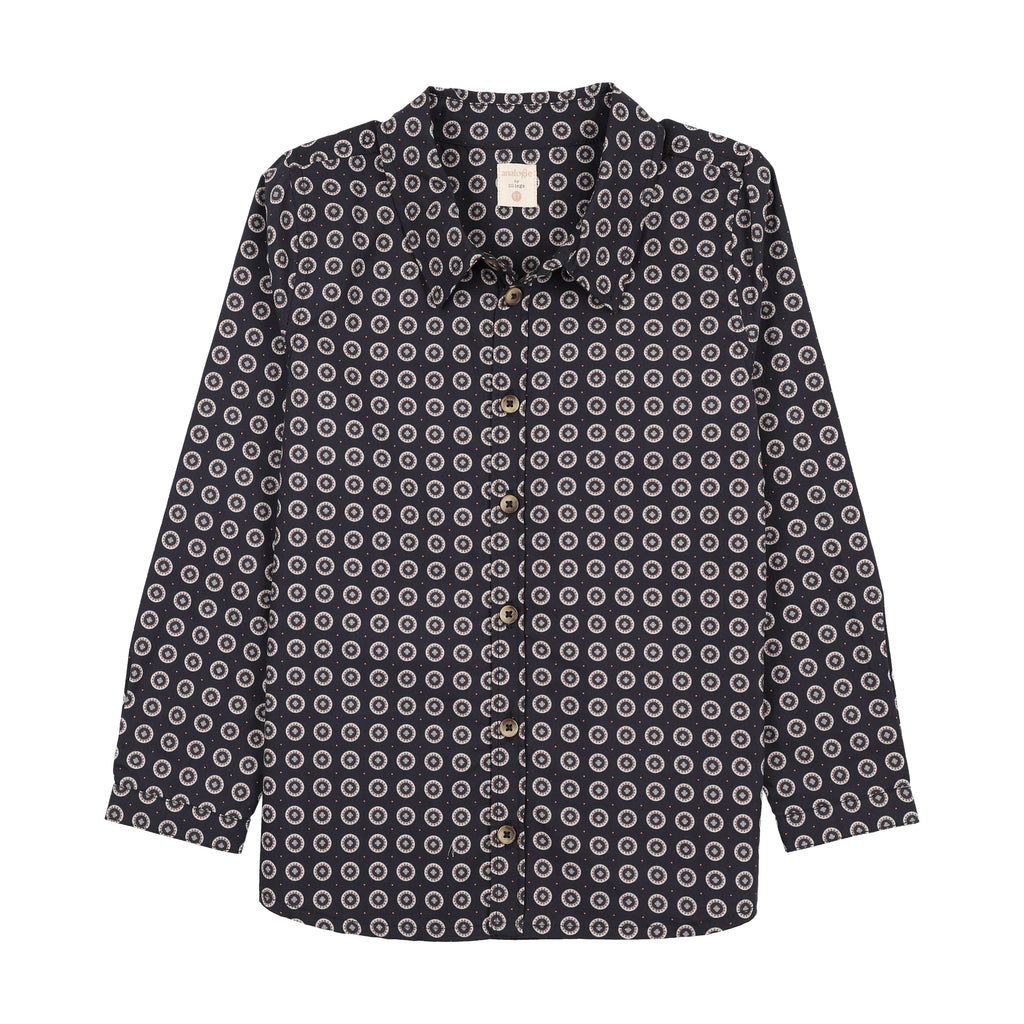 Lil Legs Home Garden Boys Shirt - Navy Print