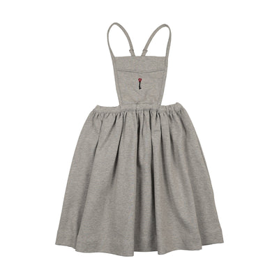 Lil Legs Limited Capsule Bib Jumper - Light Grey Heather